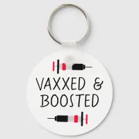 Vaccinated and Boostered, Covid-19 Keychain