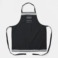 Business Logo Company Name Black & White Promo Apron