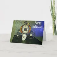 Skulls and Spiderwebs Halloween Card