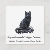 Black Cat Square Business Card