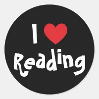 I Love Reading Classic Round Sticker