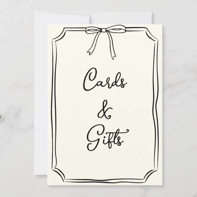 Hand Drawn Bow Coquette Chic Cards and Gifts Sign