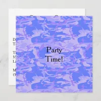 Summer Cookout Camouflage Pastel Blue Pattern Invitation