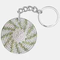 Keychain (acrylic) - White and Green Spiral (v.2)