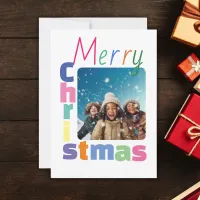 Personalized family Christmas Colorful modern Holiday Card