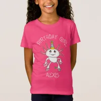 Personalized Axolotl Themed Birthday Girl T-Shirt