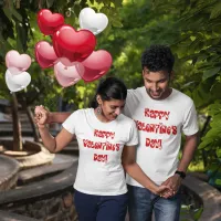 Happy Valentine's Day with Hearts T-Shirt