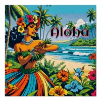 Aloha | Hawaii Hula Dancer on the Beach Poster