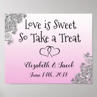 Candy Bar Pink and Black Love is Sweet Poster