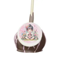 Pretty Asian Girl and Doll First Birthday Cake Pops