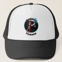 Customizable Modern Minimalist Monogram "P" Trucker Hat