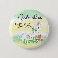 Godmother To Be Llama with Teddy Bear Button