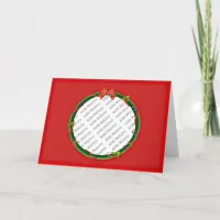 Christmas Wreath Add Your Photo & Red Background Holiday Card