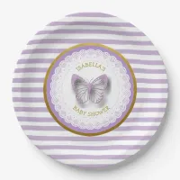 Personalized Purple Butterfly Baby Shower Plates