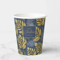 Blue Gold Christmas Pattern#29 ID1009 Paper Cups