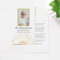 Sunflower Graphic Funeral Memorial Prayer Card