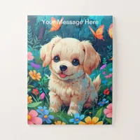 Kids Puppy and Kitten Garden Adventure Jigsaw Puzzle