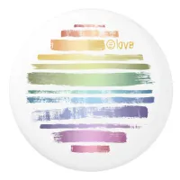 Equality Love Rainbow Brush Strokes LGBTQ ID656 Ceramic Knob