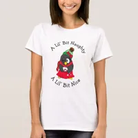 Lil' Bit Naughty, Lil' Bit Nice, Funny Christmas T-Shirt