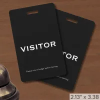 Simple Black Visitor Badge