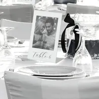 Wedding Table Number Black And White Photo Pedestal Sign