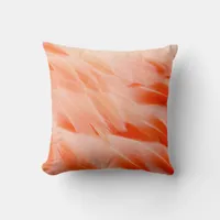 Coral Pink Rose Gold Flamingo Feathers Texture Throw Pillow