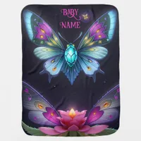 whimsical butterfly scene baby blanket