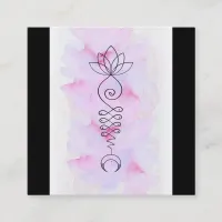 *~* Moon Lotus Energy Healer Reiki Massage Yoga Square Business Card