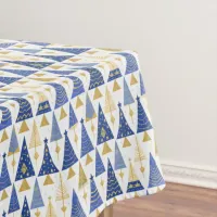 Blue Gold Christmas Pattern#25 ID1009 Tablecloth