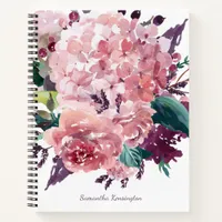 Vintage Girly Pink Watercolor Floral Notebook