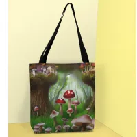 Mushroom fantasy forest fungi tote bag