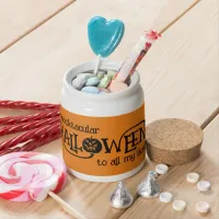 Spooktacular Orange Halloween Jack-o-Lantern Candy Jar