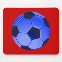 Blue American Soccer or Association Football Mouse Pad