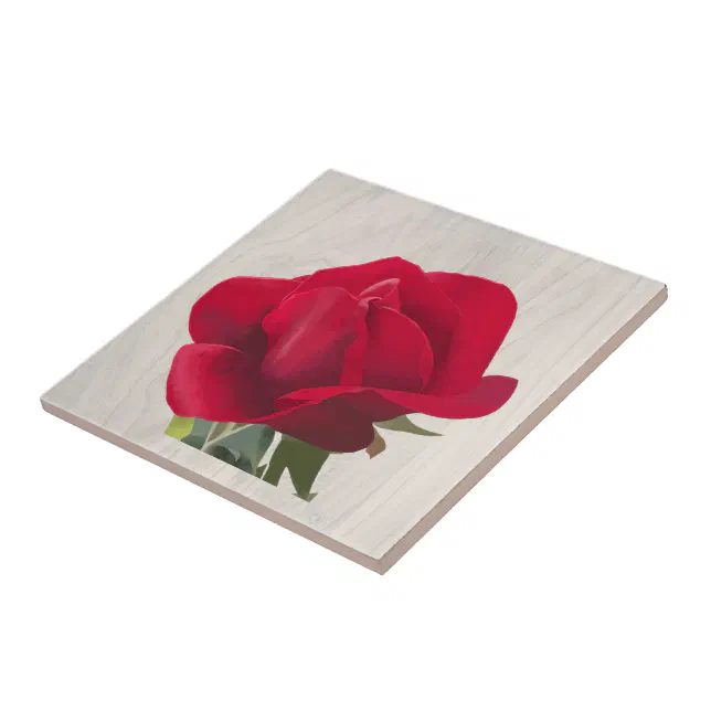 Rose rouge - Red rose  Ceramic Tile
