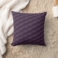 Faux Gold Silver Stars Patterned Aubergine Purple Throw Pillow