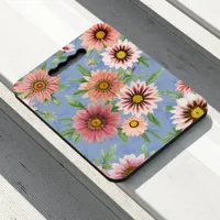 Pink Daisies on Blue Gardener's Kneeling Pad