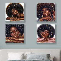 Sparkling Afro Chic African American Four-Piece Acrylic Photo Tile