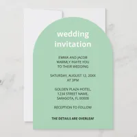 QR Code Mint Green All In One Wedding Invitation