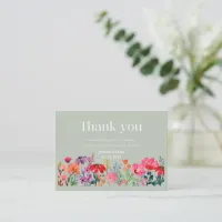 Floral Wedding Thank You Card 