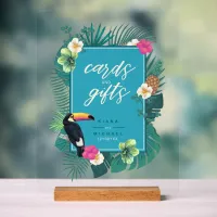 Watercolor Tropical Cards & Gifts Teal ID577 Acrylic Sign
