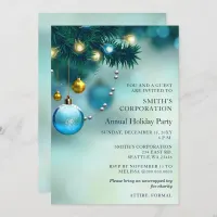 Festive Blue Christmas Corporate Holiday Party  Invitation