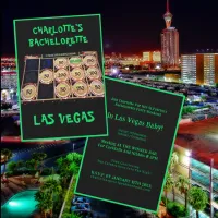 St Patrick's Las Vegas Bachelorette Party Black Invitation