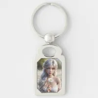 Beautiful April Fairy in Daisies Keychain