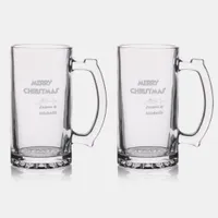 Merry Christmas All Our Love 'Names" etched Stein