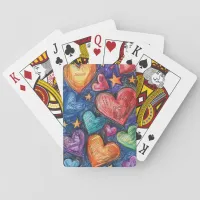 Hand Drawn Hearts & Stars Poker Cards