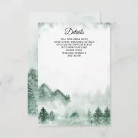 Rustic Watercolor Mountains Pine Winter Wedding  Enclosure Card