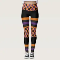 Halloween Dots and Stripes Leggings