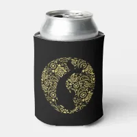 Koi Carp Fish Stylish Black Gold Can Cooler