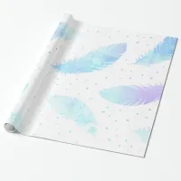 *~* Ombre Lavender Feathers on White Wrapping Paper