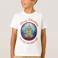 Merry Christmas Stained Glass Xmas Tree T-Shirt